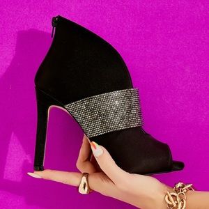 Satin high heel women shoes